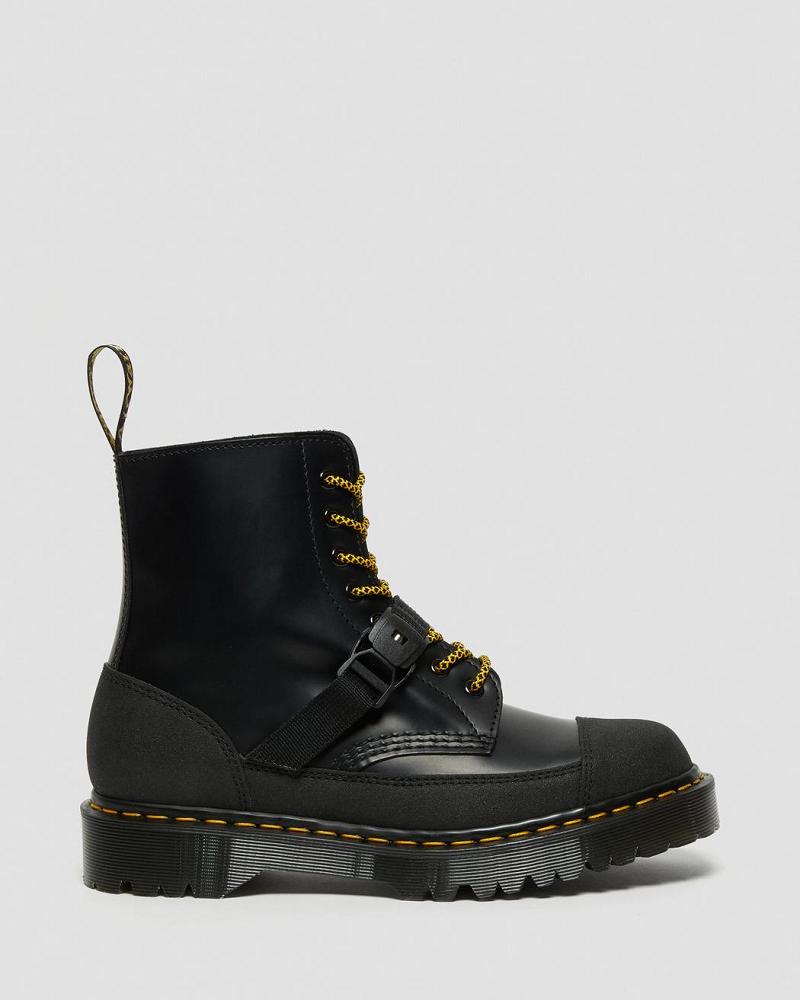 Black Women's Dr Martens 1460 Bex Tech Made in England Leather Lace Up Boots | CA 152JPQ